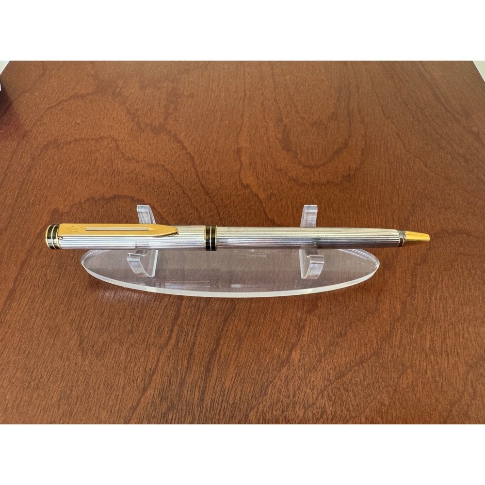 Vintage Waterman Exclusive Silver Plated Ballpoint Pen Click Retract No Box
